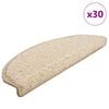 vidaXL Stair Mats 30 pcs 65x21x4 cm Cream Half Round Large