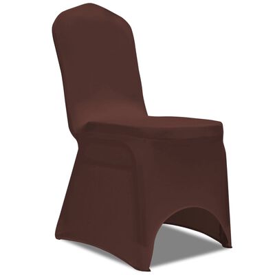 vidaXL Stretch Chair Cover 6 pcs Brown