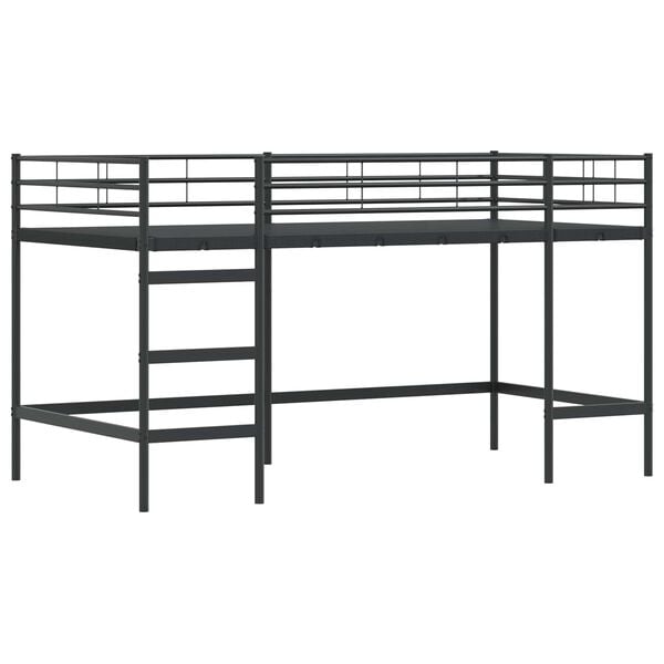 vidaXL Kids'Loft Bed Frame Black 99.5 x 200 cm Steel
