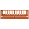 vidaXL Daybed with Headboard 3 pcs Wax Brown Solid Pine Wood