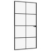 vidaXL Interior Door Black 102x201.5 cm Tempered Glass&Aluminium