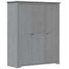 vidaXL Wardrobe "BODO" Grey 146x53,5x173 cm Solid Wood Pine