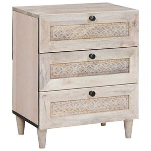 vidaXL Bedside Cabinet White 50 x 33 x 62 cm Engineered Wood