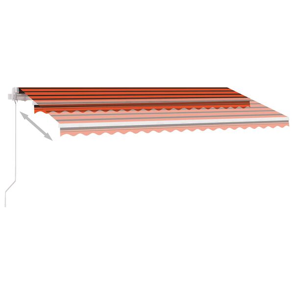 vidaXL Freestanding Manual Retractable Awning 400x300 cm Orange/Brown