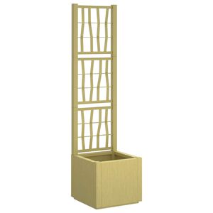 vidaXL Garden Planter with Trellis Green 36 x 36 x 140 cm PP
