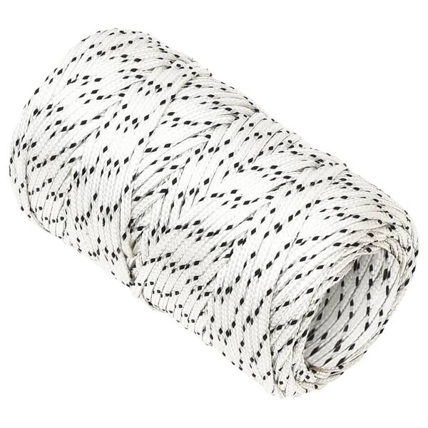 vidaXL Braided Boat Rope White 2 mmx25 m Polyester