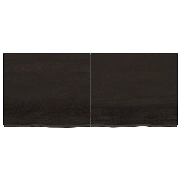 vidaXL Bathroom Countertop Dark Brown 140x60x(2-6) cm Treated Solid Wood
