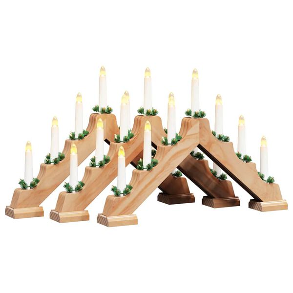 vidaXL Christmas Candle Bridge 3 pcs Brown 39.5 x 5 x 29 cm
