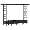 vidaXL Raised Bed with Trellis and Roof Black 203 x 40 x 127 cm PP