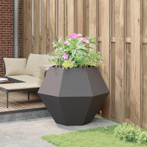 vidaXL Planter Black 100 x 100 x 80 cm Steel