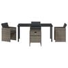 vidaXL Garden Dining Set 5 pcs Grey Poly Rattan