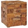 vidaXL Stool | Natural wood | Solid teak wood | Compact | Stool | Square