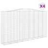 vidaXL Arched Gabion Baskets 4 pcs 400x50x220/240 cm Galvanised Iron