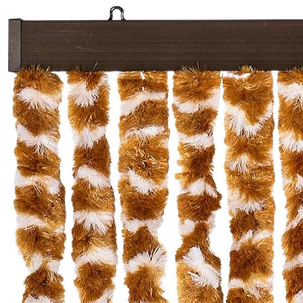 vidaXL Fly Curtain Ochre and White 56x200 cm Chenille