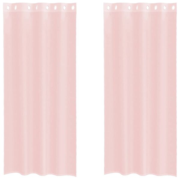 vidaXL Voile Curtains with Grommets 2 pcs Light Pink 140x225 cm