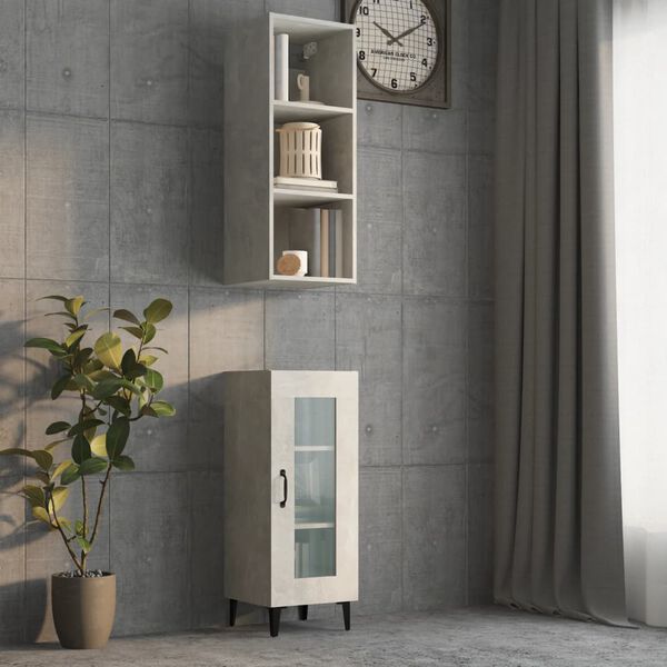 vidaXL Wall Cabinet Concrete Grey 34.5x32.5x90 cm Engineered Wood