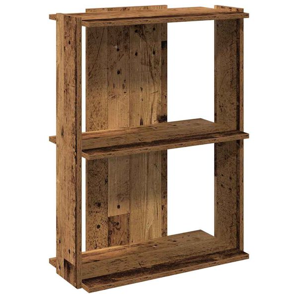 vidaXL Bookcase 3-Tier Old Wood 60x30x80 cm Engineered Wood