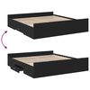 vidaXL Bed Frame with Drawers without Mattress Black 200x200 cm