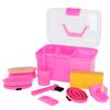 Kerbl Mini Grooming Box with 8 Tools Pink 321766
