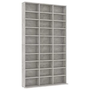 vidaXL CD Cabinet Concrete Grey 102x23x177,5 cm Engineered Wood