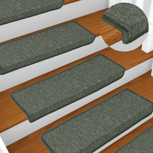 vidaXL Stair Mats 30 pcs 65x21x4 cm Dark Green Rectangular Edge