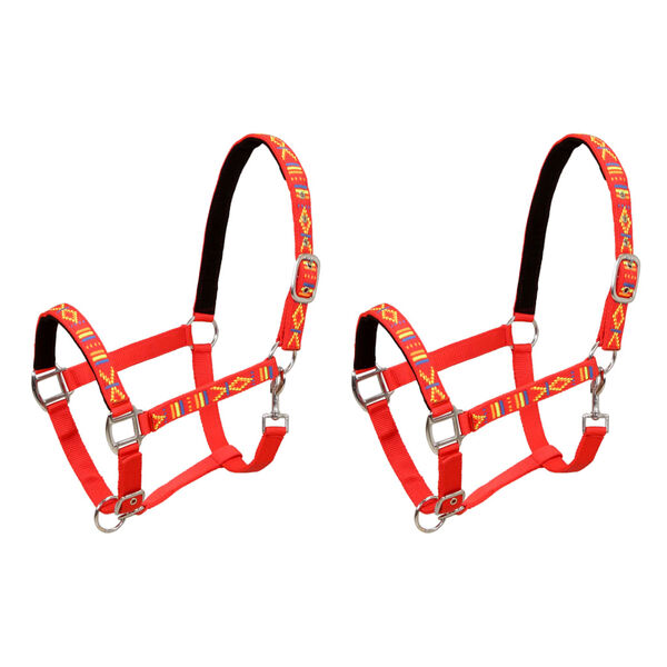 vidaXL Head Collars 2 pcs for Horse Nylon Size Full Red