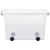 vidaXL Storage Boxes with Wheels & Lids 5 pcs Transparent 60 L