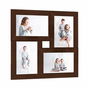 vidaXL Collage Photo Frame for 4x(13x18 cm) Picture Dark Brown MDF