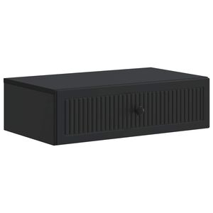 vidaXL Wall-Mounted Side Table Black 59 x 34.5 x 17 cm Engineered Wood