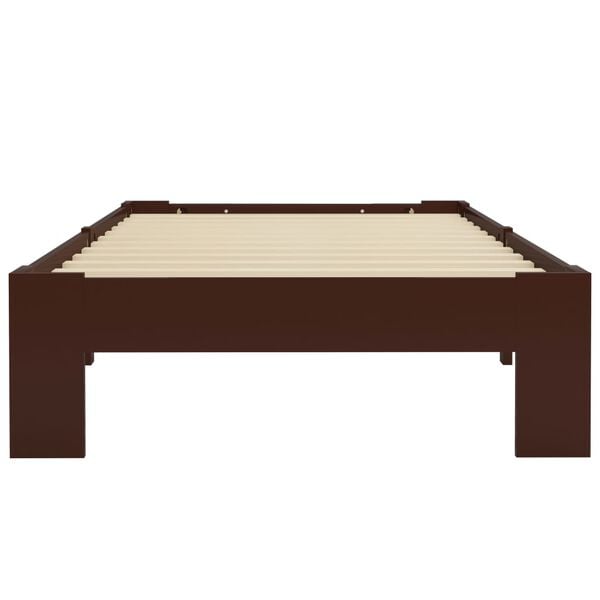 vidaXL Bed Frame without Mattress Dark Brown Solid Pine Wood 100x200 cm