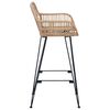 vidaXL Bar Chair 2 pcs Natural 55 x 52 x 92 cm Rattan and Iron