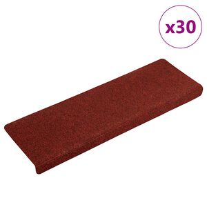 vidaXL Stair Mats Self-adhesive 30 pcs 65x21x4 cm Bordeaux Red Rectangular Edge
