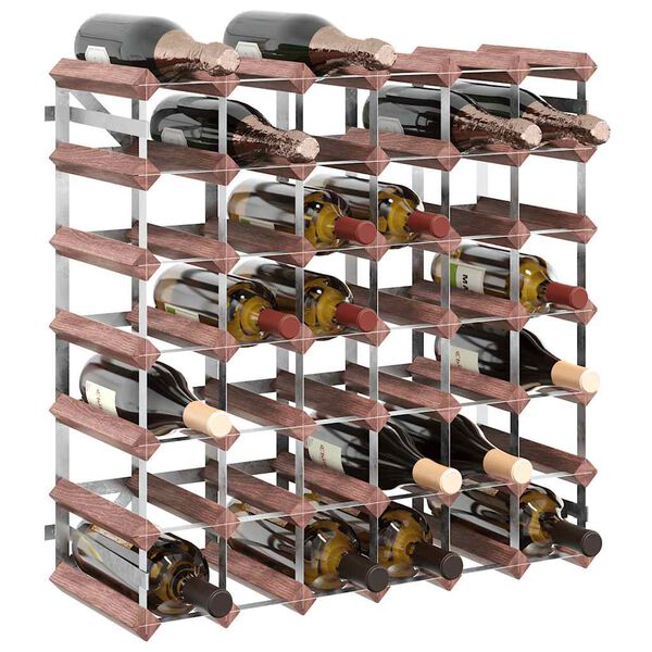 vidaXL Wine Rack for 42 Bottles Brown Solid Wood Pine