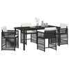 vidaXL Garden Dining Set 5 pcs Black Poly Rattan