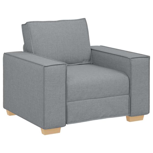 vidaXL Sofa 3 pcs Light Grey Fabric