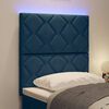 vidaXL Headboard with LED Strip Lights Adjustable Blue 80 cm Fabric