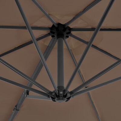 vidaXL Cantilever Umbrella with Aluminium Pole Taupe 300 cm