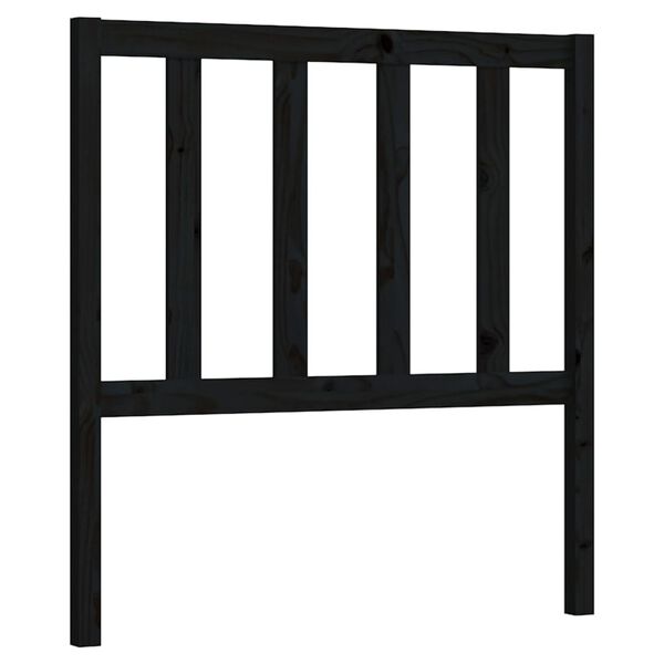 vidaXL Bed Headboard Black 106x4x100 cm Solid Wood Pine