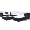 vidaXL 6 Piece Garden Lounge Set with Cushions Poly Rattan Black