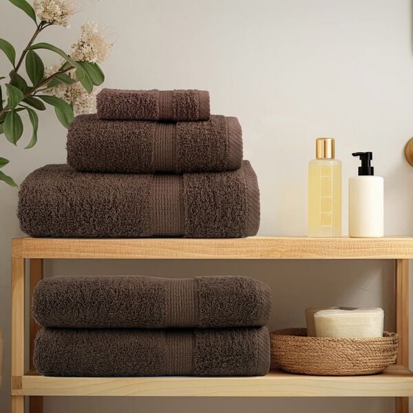 vidaXL Premium Wash Towels "SOLUND" 4 pcs Brown 30x30 cm 600 gsm