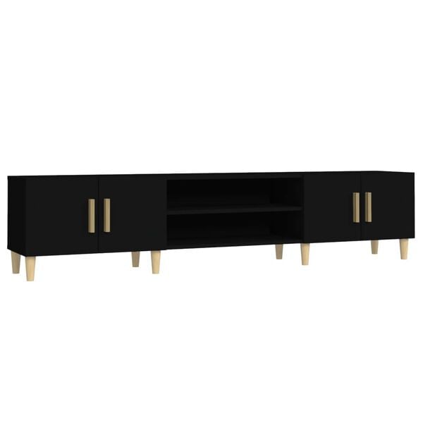 vidaXL TV Cabinet Black 180x31.5x40 cm Engineered Wood