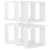 vidaXL Wall Cube Shelves 6 pcs High Gloss White 30x15x30 cm