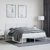 vidaXL Metal Bed Frame without Mattress with Headboard White 135x190cm