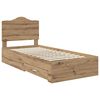 vidaXL Bed Frame with Drawer Artisan Oak 100 x 200 cm Engineered Wood