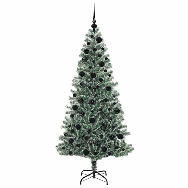vidaXL Artificial Christmas Tree Snow Flocked with LED Light 180 cm