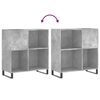 vidaXL Record Cabinet Concrete Grey 84.5x38x89 cm Engineered Wood