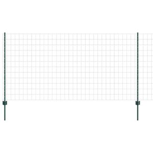 vidaXL Euro Fence with Post 25 x 1.2 m PVC-Coated Steel Green Mesh
