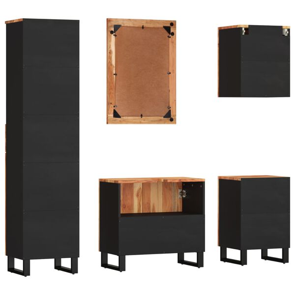vidaXL 5 Piece Bathroom Furniture Set Solid Wood Acacia