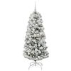 vidaXL Artificial Hinged Christmas Tree Green and White 150 cm