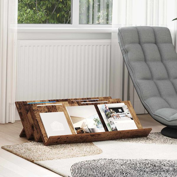 vidaXL Magazine Rack Old Wood 90 x 53 x 28.5 cm Engineered Wood